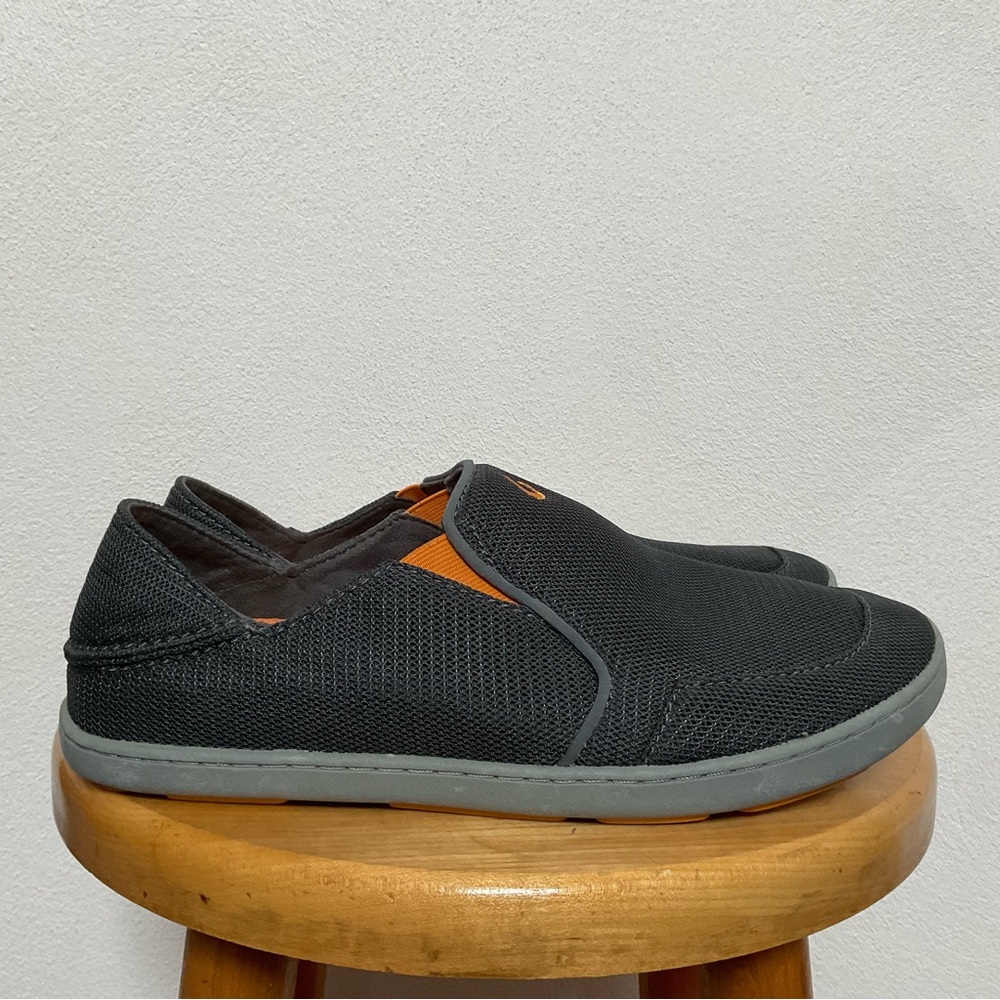 Olukai Grey, Orange Nohea Mesh Slip On Casual Shoe Size 9M Comfort Breathable